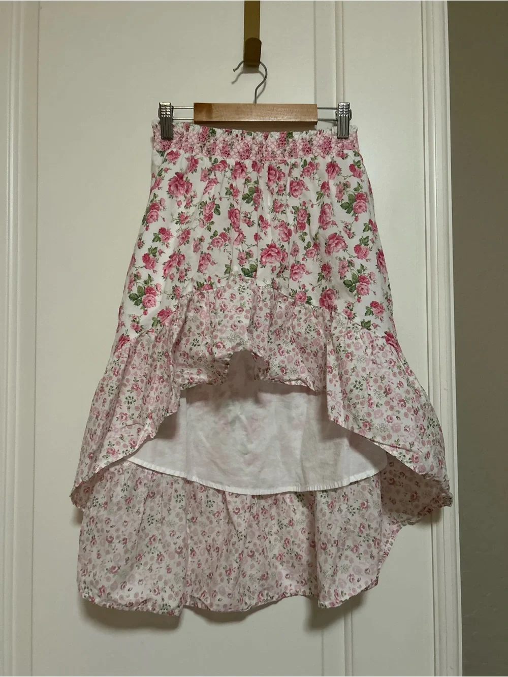 💓🌸🌷LoveShackFancy x American Girl Pink Floral High-Low Tiered Skirt🌸🌷💓